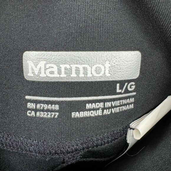 MARMOT Adrenaline Performance Black Purple Full Length Color Block Leggings Sz L - Picture 6 of 6